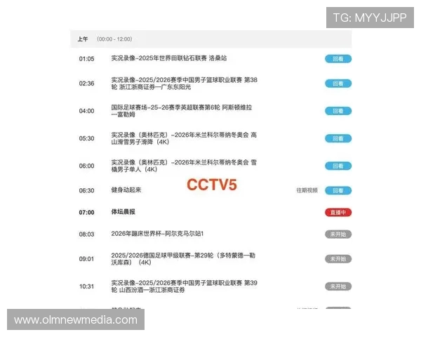 CCTV5体育频道全方位直播国内外精彩赛事盛况